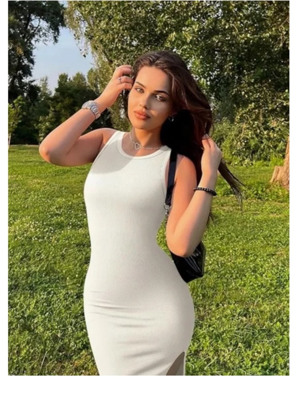 White Ribbed Tank, shape wear type Dress